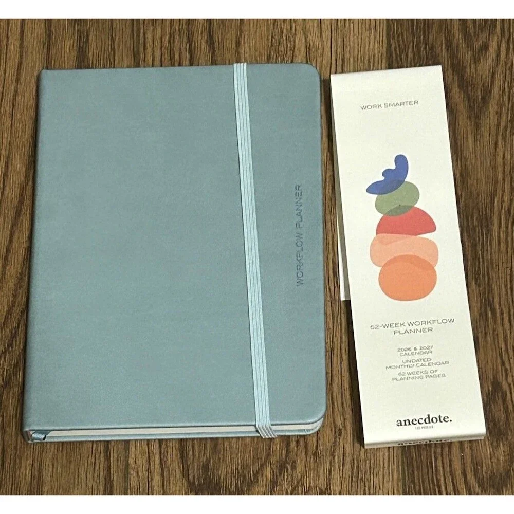 2026-2027 Weekly/Monthly Planner Vegan Leather Hardcover Dutch Blue Brand New